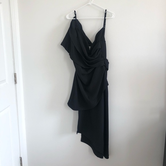 $295 Acler Dartford Drape Dress in Black - Picture 4 of 10